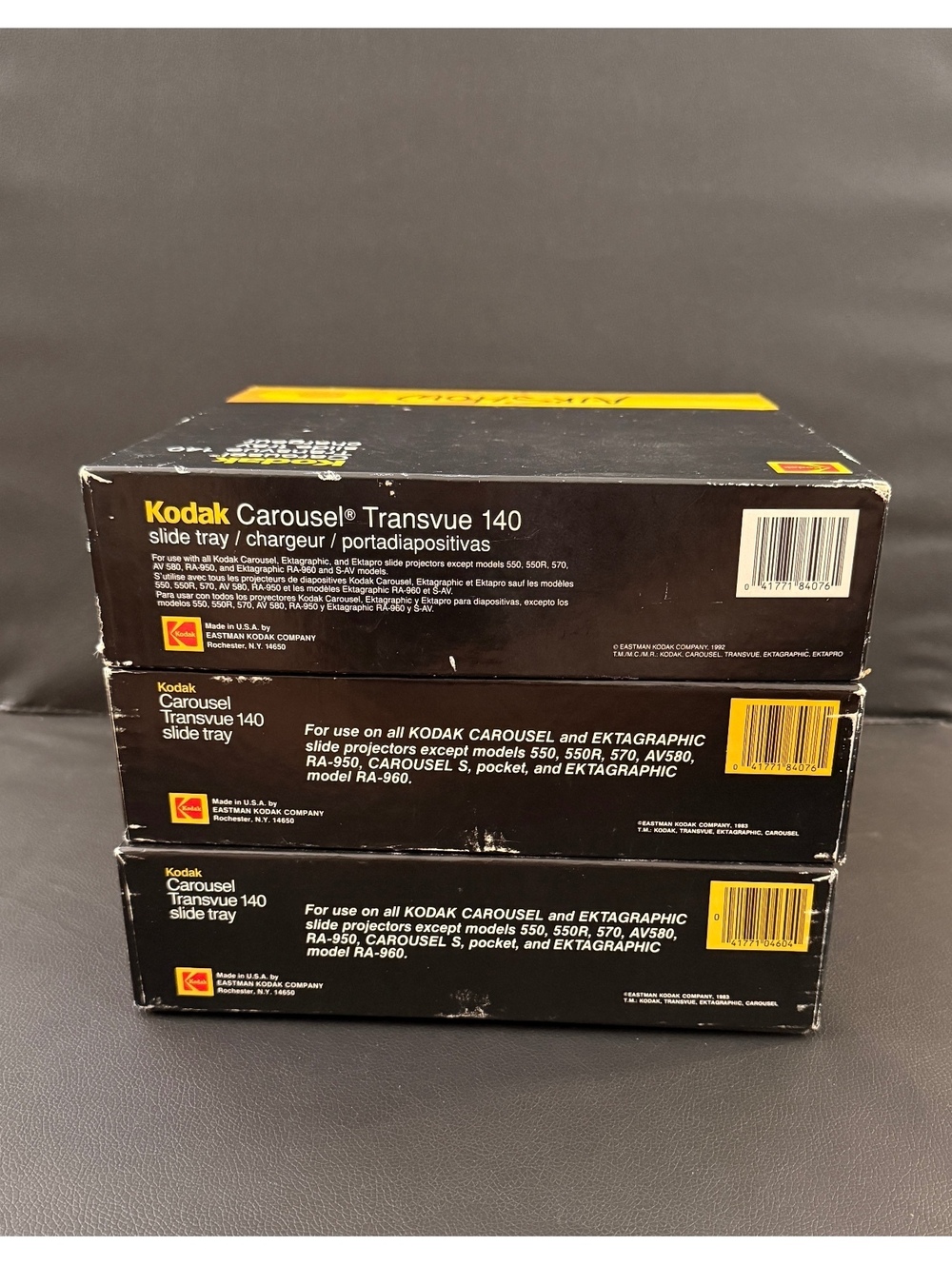 Set of 3 Kodak Carousel Transvue 140 Slide Tray